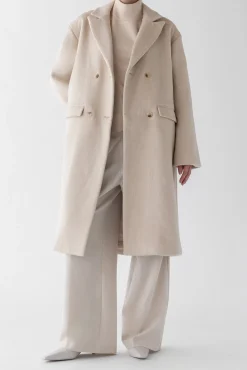 WOOL-BLEND DOUBLE BREASTED COAT
