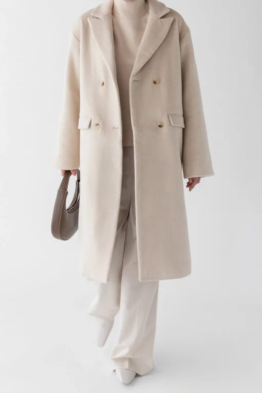 WOOL-BLEND DOUBLE BREASTED COAT