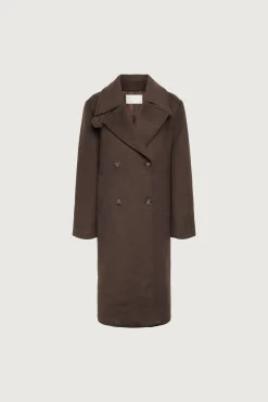 WOOL-BLEND DOUBLE BREASTED COAT WITH POCKETS