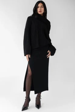 WRAP MAXI SUITING SKIRT