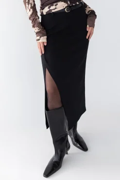WRAP MAXI SUITING SKIRT