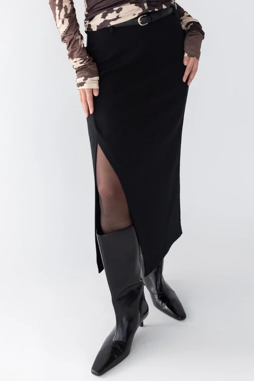 WRAP MAXI SUITING SKIRT