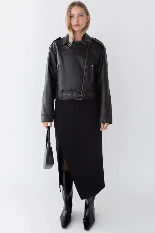 WRAP MAXI SUITING SKIRT