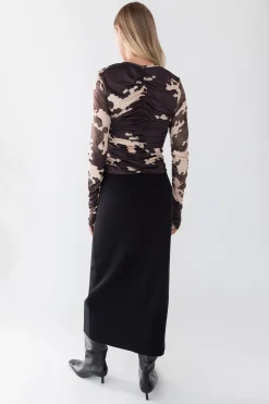 WRAP MAXI SUITING SKIRT