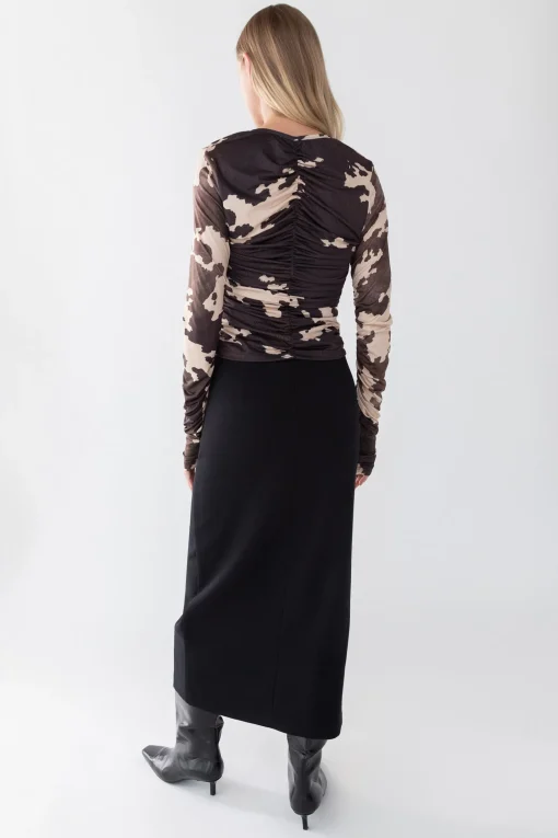 WRAP MAXI SUITING SKIRT