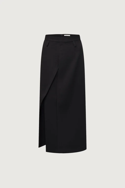 WRAP MAXI SUITING SKIRT