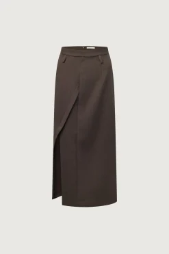WRAP MAXI SUITING SKIRT