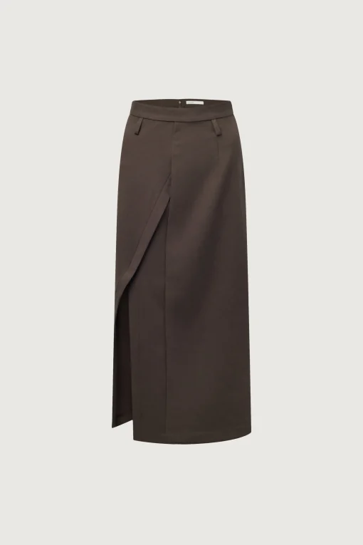 WRAP MAXI SUITING SKIRT