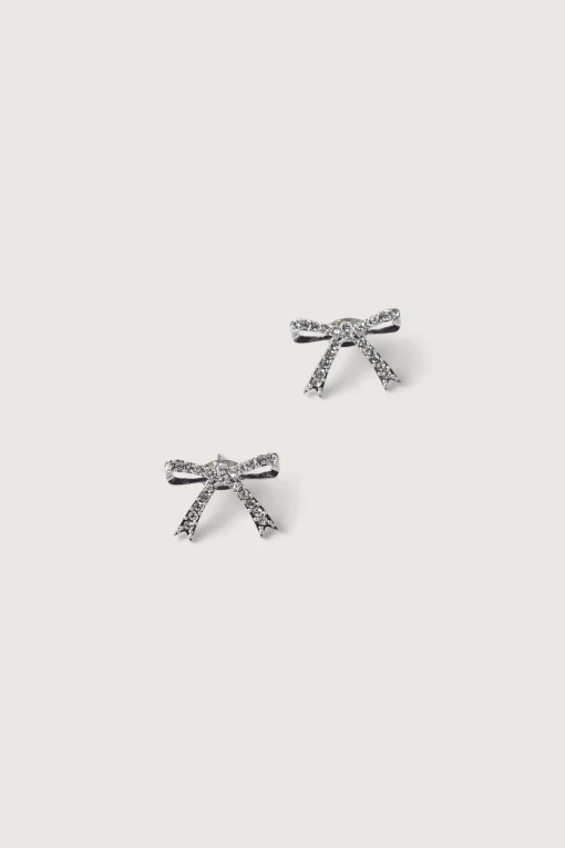 ZIRCONIA BOW EARRING