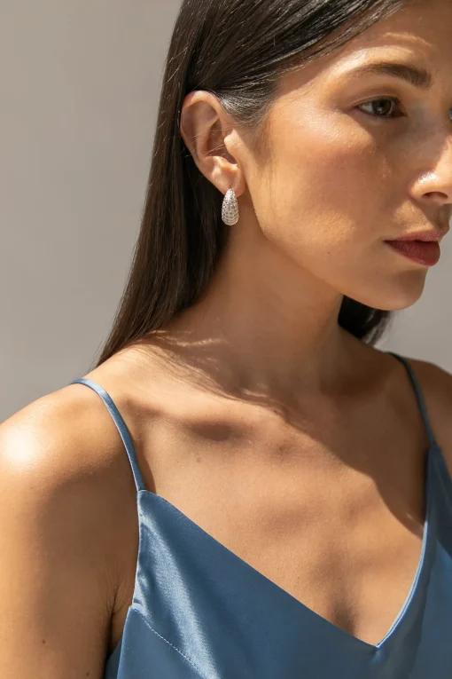 ZIRCONIA DOME EARRING