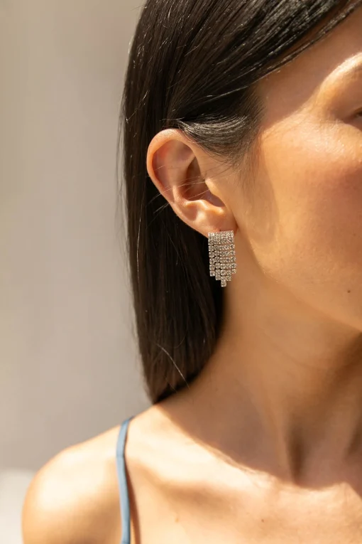 ZIRCONIA FRINGE EARRING