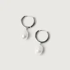 ZIRCONIA HOOPS WITH PEARL DROP