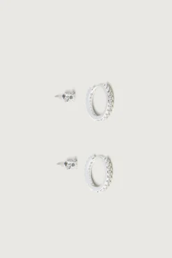 ZIRCONIA HUGGIE HOOP AND STUD