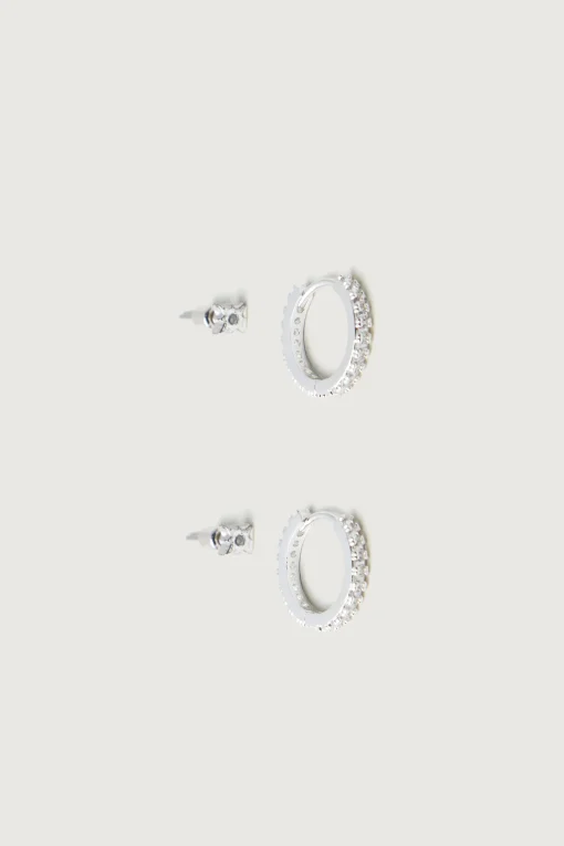 ZIRCONIA HUGGIE HOOP AND STUD