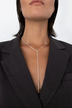 ZIRCONIA LARIAT NECKLACE